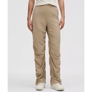 Lululemon Beige Pull-On High Rise Dance Studio Slim-Fit HR Flared Pant Sz Small